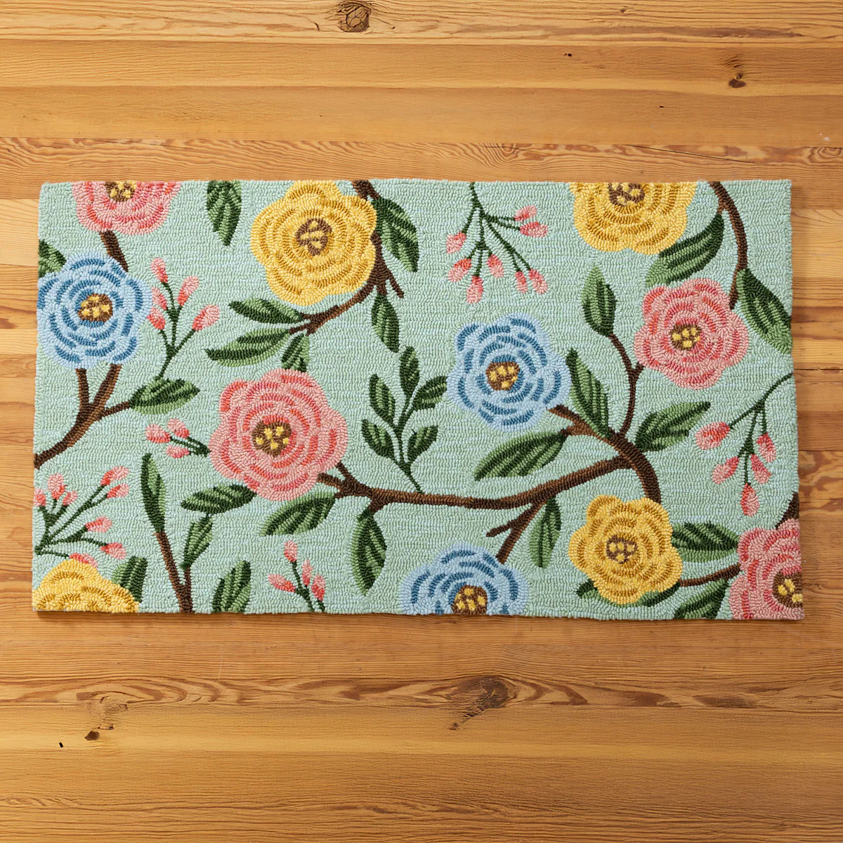 What She Shed Bloom Indoor/Outdoor Hooked Rug 24"x42" | Plow & Hearth