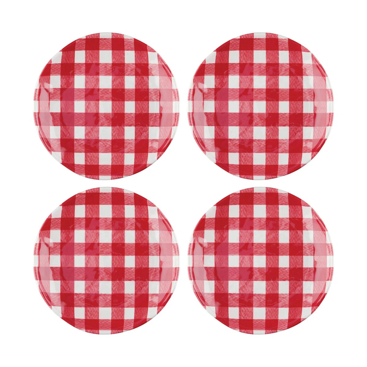 12-Piece Gingham 6" Melamine Plates (Set of 12) | Wayfair North America