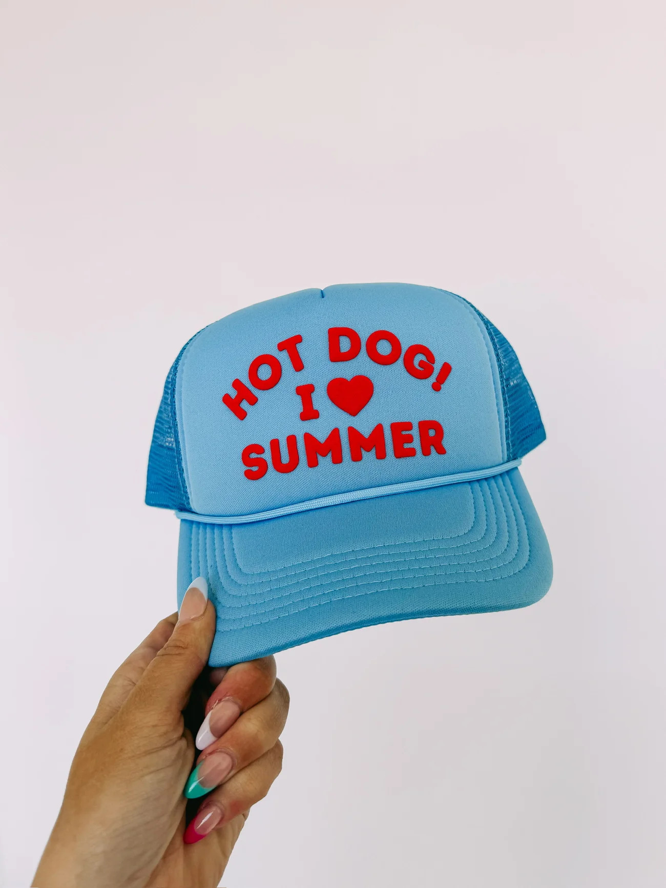 ETTA OG | hot dog! i love summer trucker hat - blue / red | Etta+East