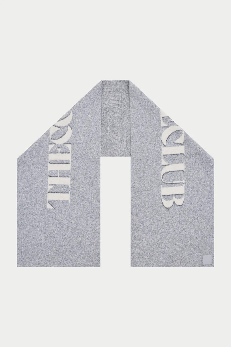 COPYRIGHT KNIT SCARF - GREY MARL | The Couture Club