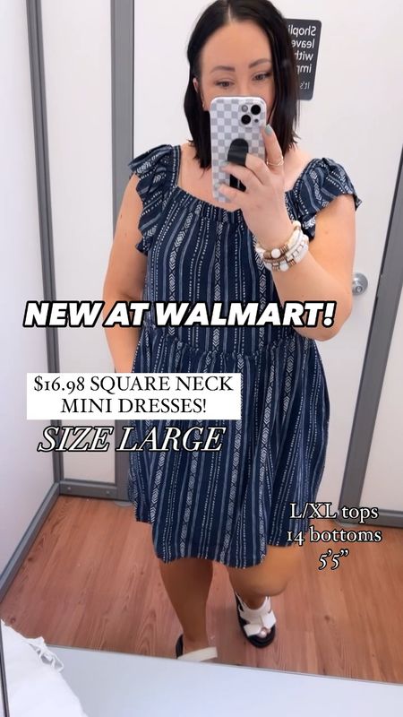 I found the cutest new mini dresses at Walmart!  Only $16.98!  I think adding a belt to these would completely elevate them too!  Would be so cute.  Wearing a large in mine. Love that these have pockets too! 

#LTKSeasonal #LTKFindsUnder50 #LTKMidsize