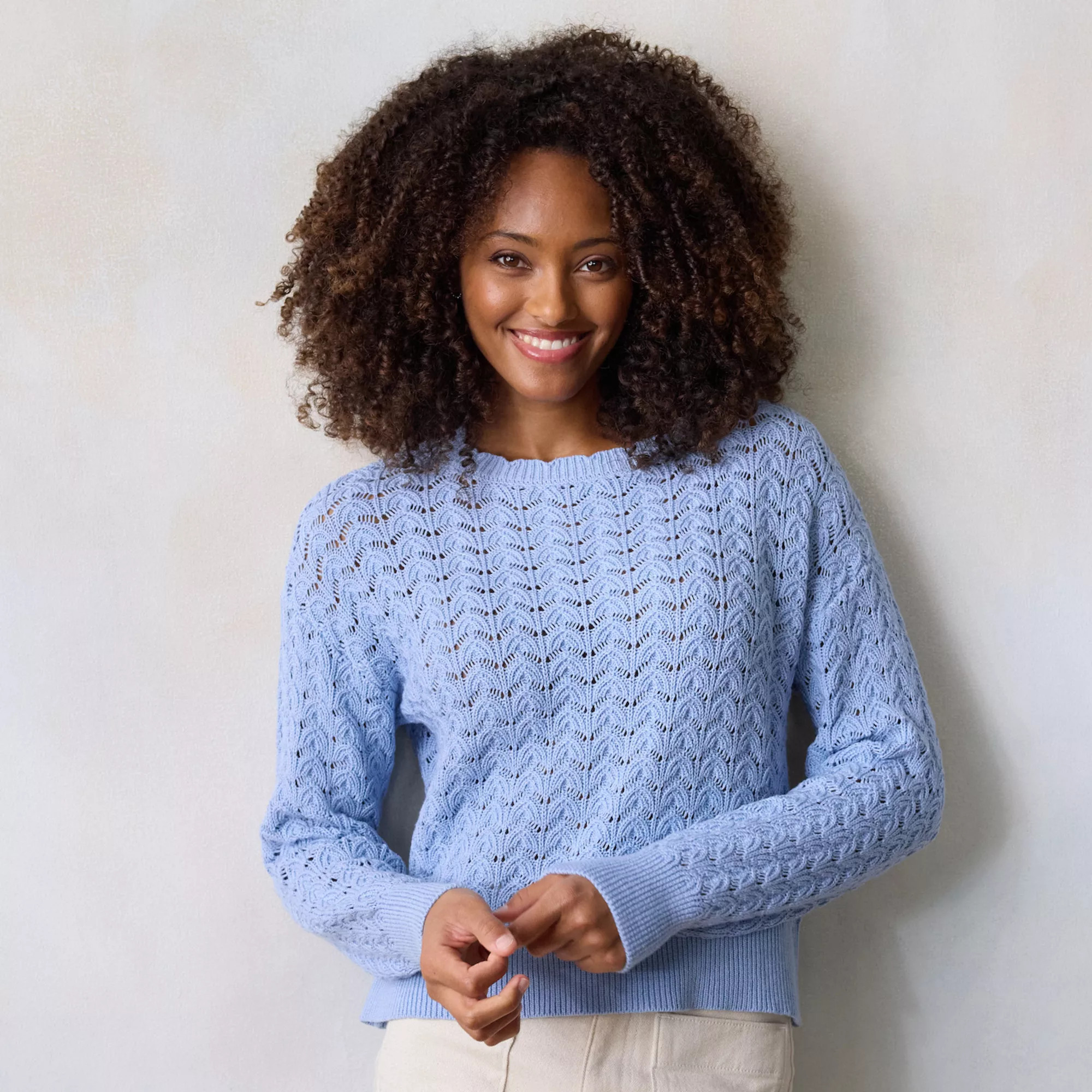 Women's LC Lauren Conrad Pointelle Crewneck Pullover Sweater | Kohl's