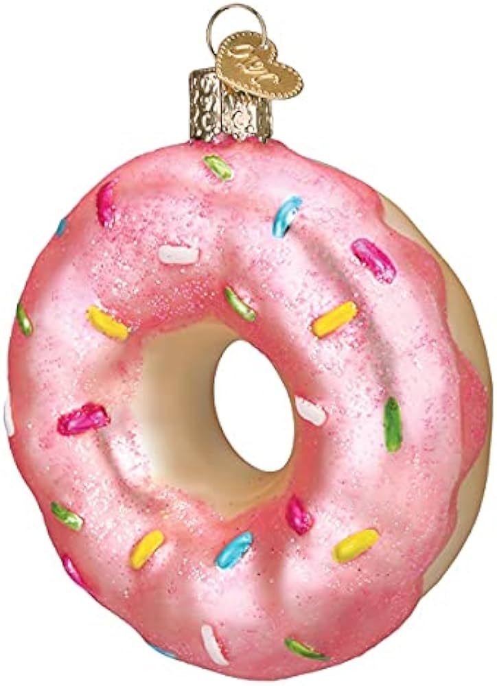 Old World Christmas Ornaments Pink Frosted Donut Glass Blown Ornaments for Christmas Tree | Amazon (US)