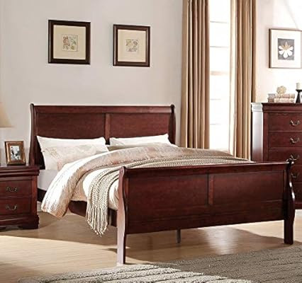 ACME Furniture Louis Philippe 23747EK Eastern King Bed, Cherry | Amazon (US)