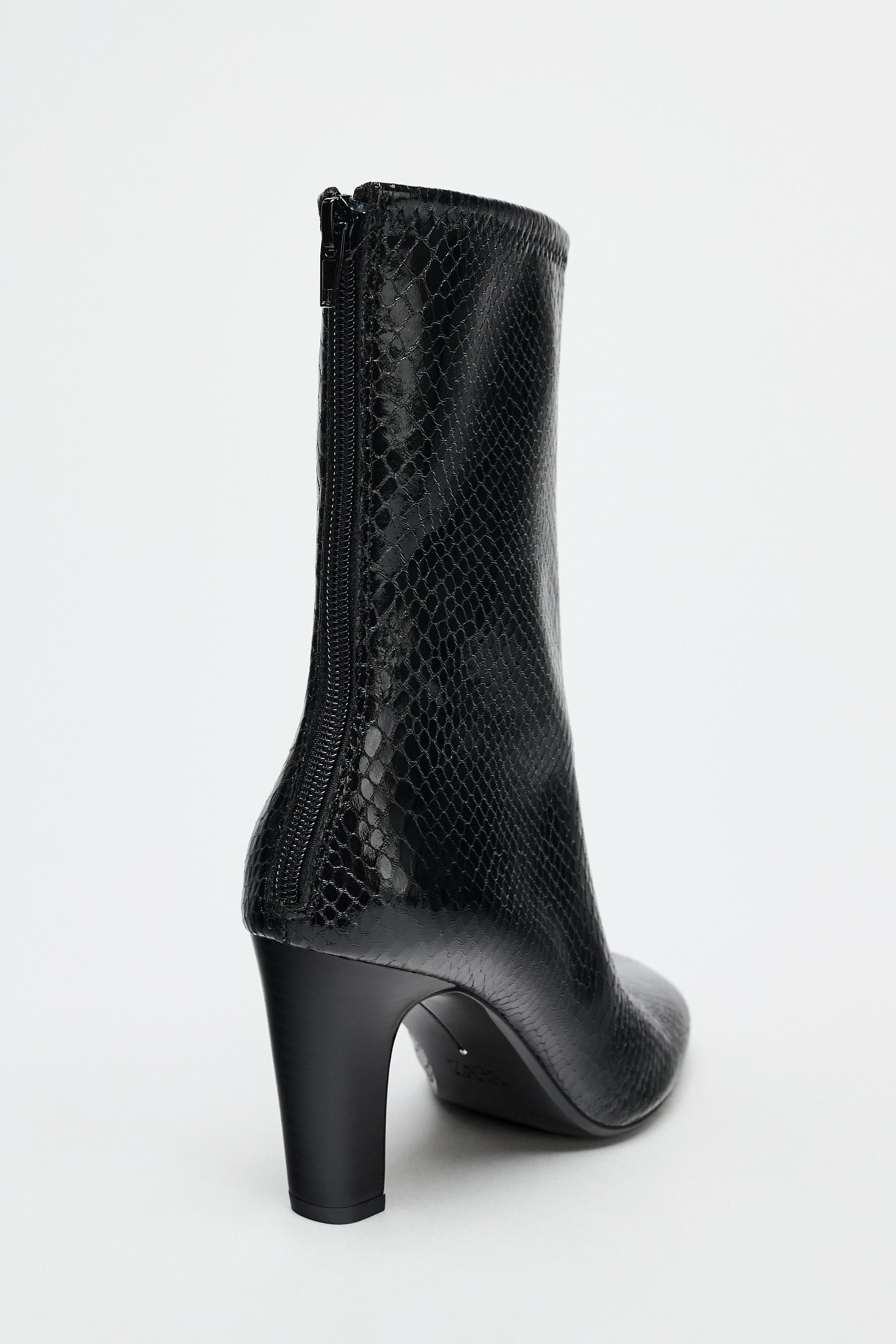 TEXTURED HEELED ANKLE BOOTS | Zara US