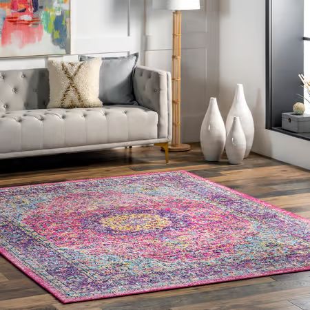 Pink Distressed Persian 8' x 10' Area Rug | Rugs USA