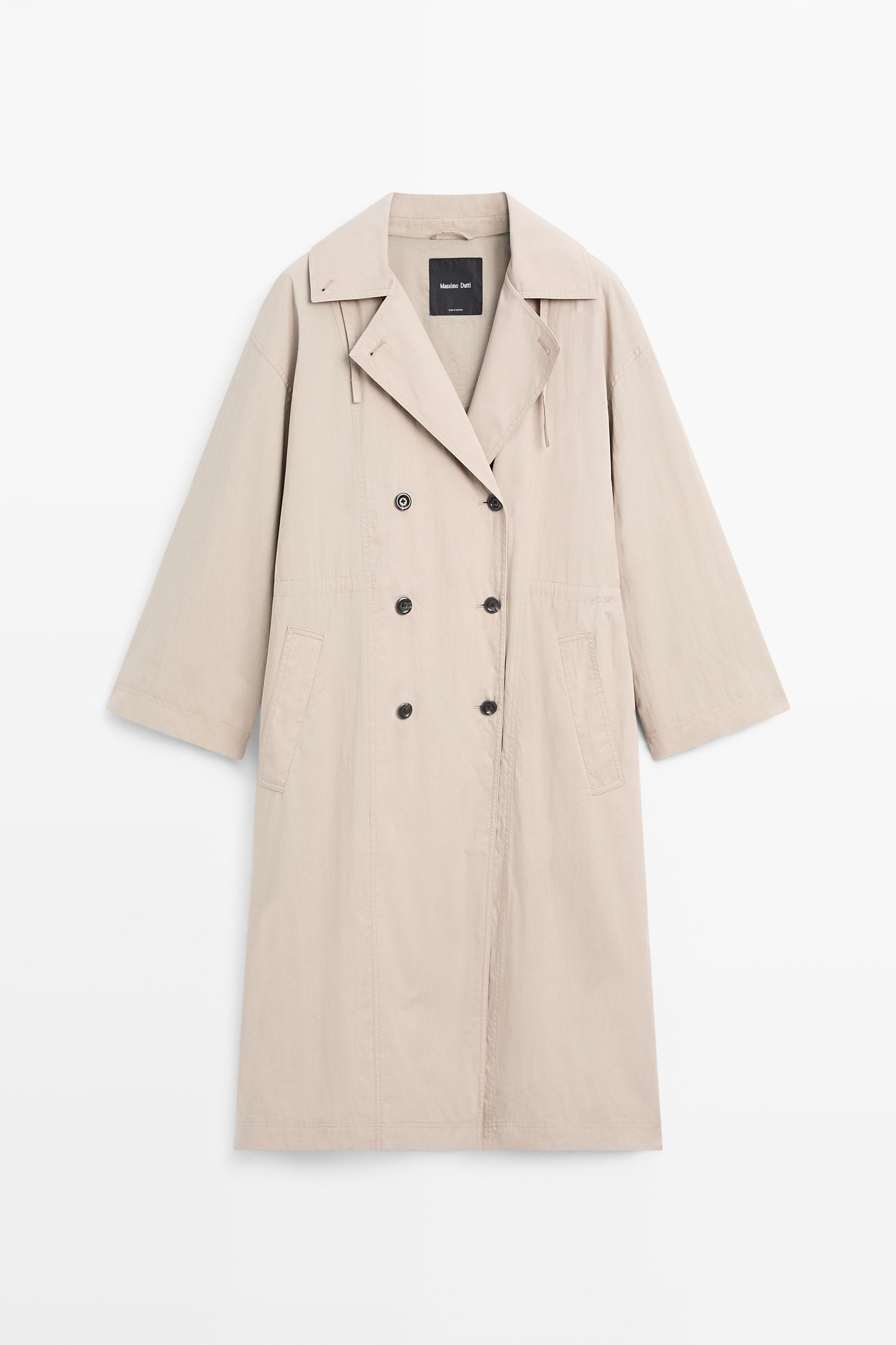 Cotton blend technical trench coat | Massimo Dutti US