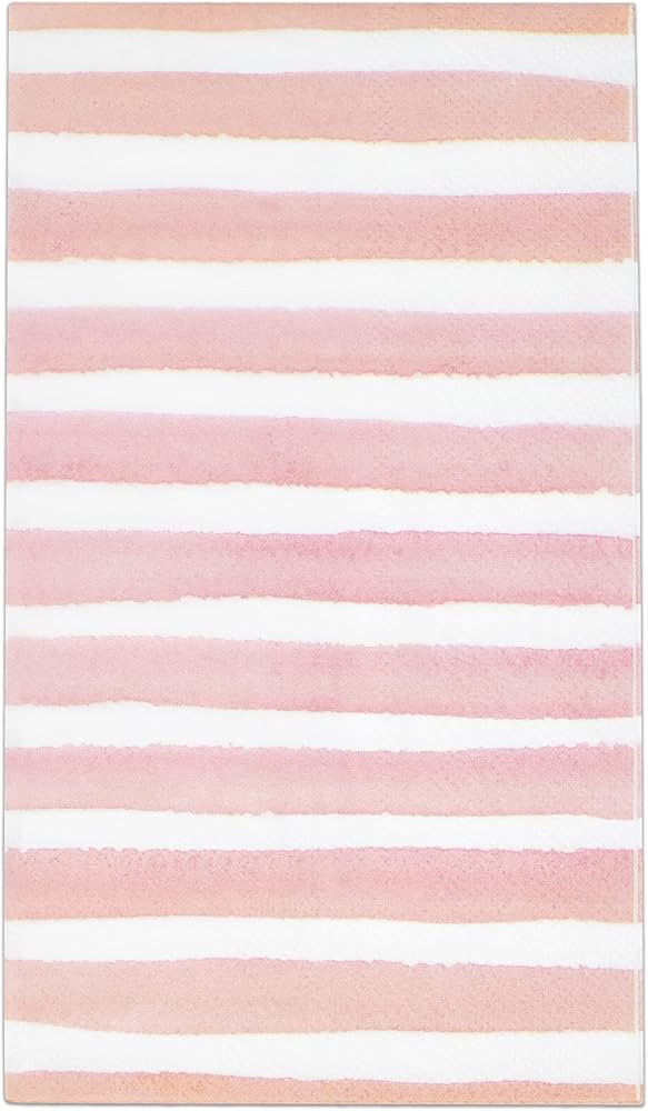 Gift Boutique 100 Pink & White Stripe Guest Napkins 3 Ply Disposable Paper Pack Striped Dinner Ha... | Amazon (US)