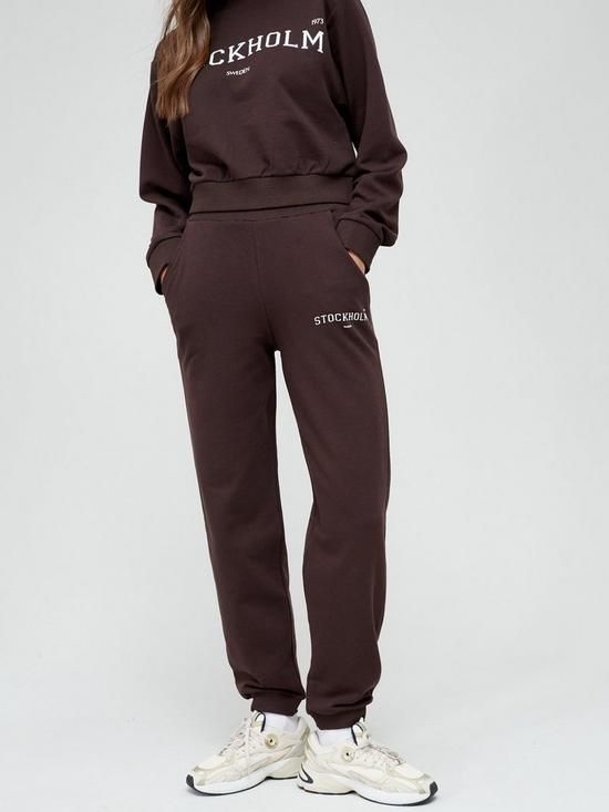 V by Very Stockholm Fashion Jogger- Brown | Very (UK)