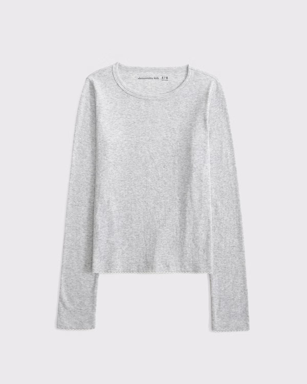 girls essential long-sleeve baby tee | girls tops | Abercrombie.com | Abercrombie & Fitch (US)