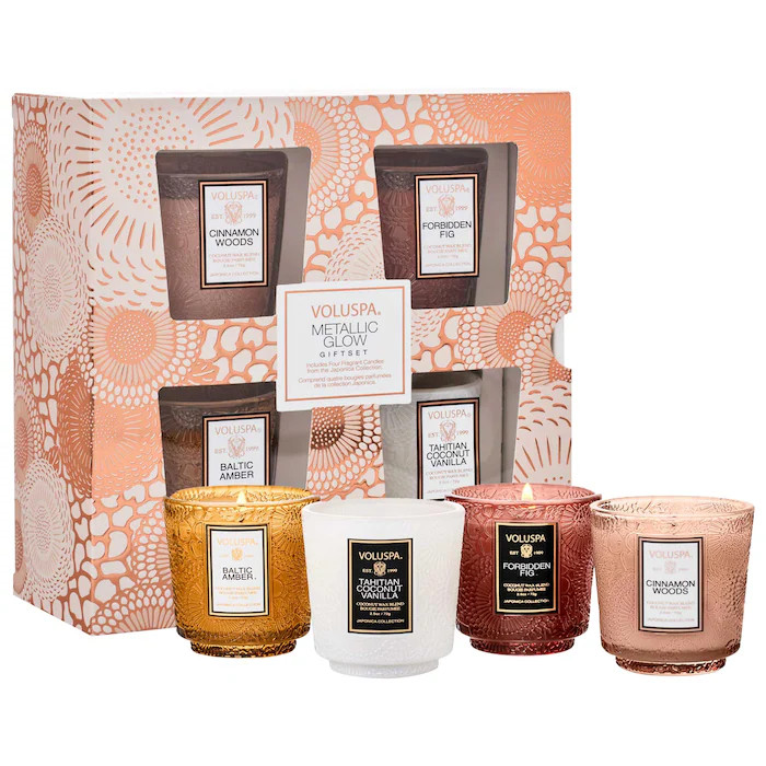 Metallic Glow Pedestal Candle Gift Set - VOLUSPA | Sephora | Sephora (US)