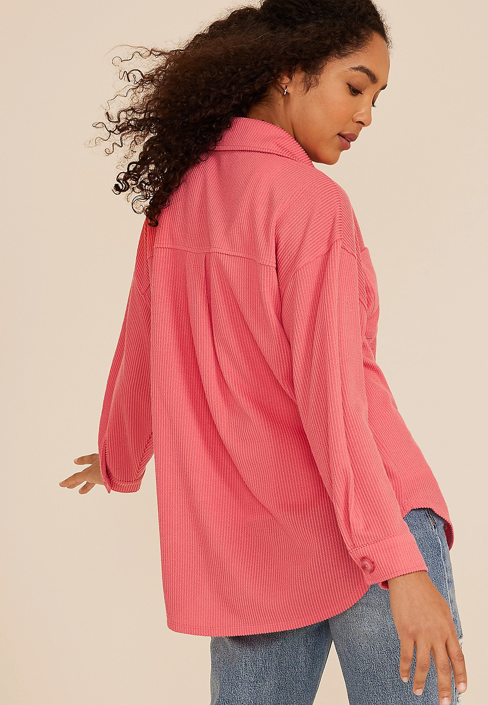 Wavy Ribbed Shacket | Maurices