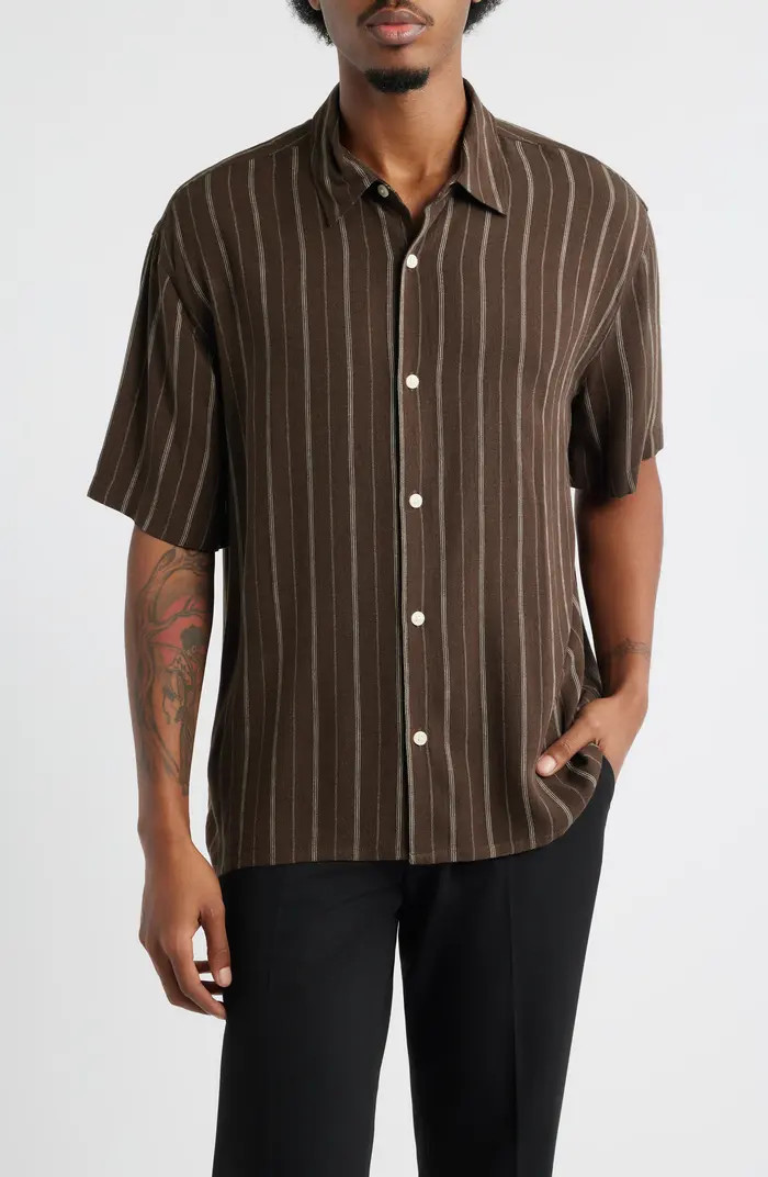 Stripe Short Sleeve Button-Up Shirt | Nordstrom