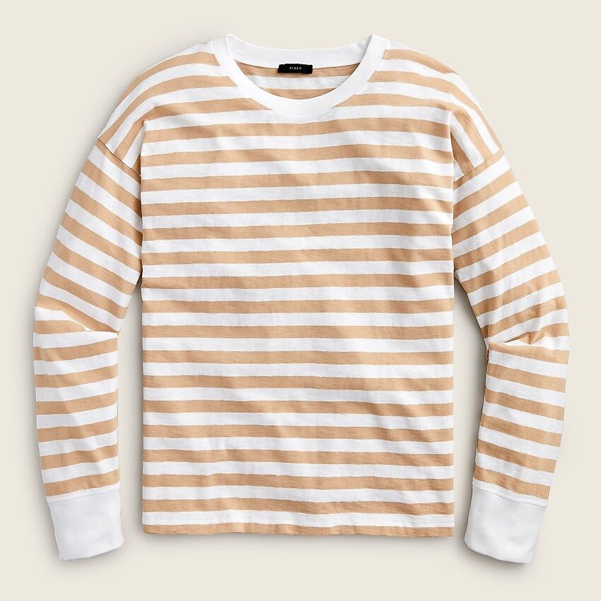 Long-sleeve slub cotton T-shirt in stripe | J.Crew US