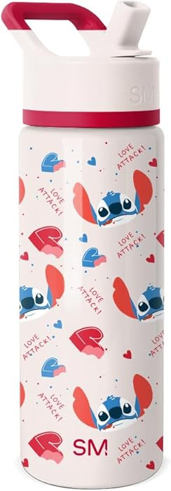 Simple Modern Kids Summit Valentine's Day Water Bottle with Straw Lid | Disney Stitch 18oz Stainl... | Amazon (US)