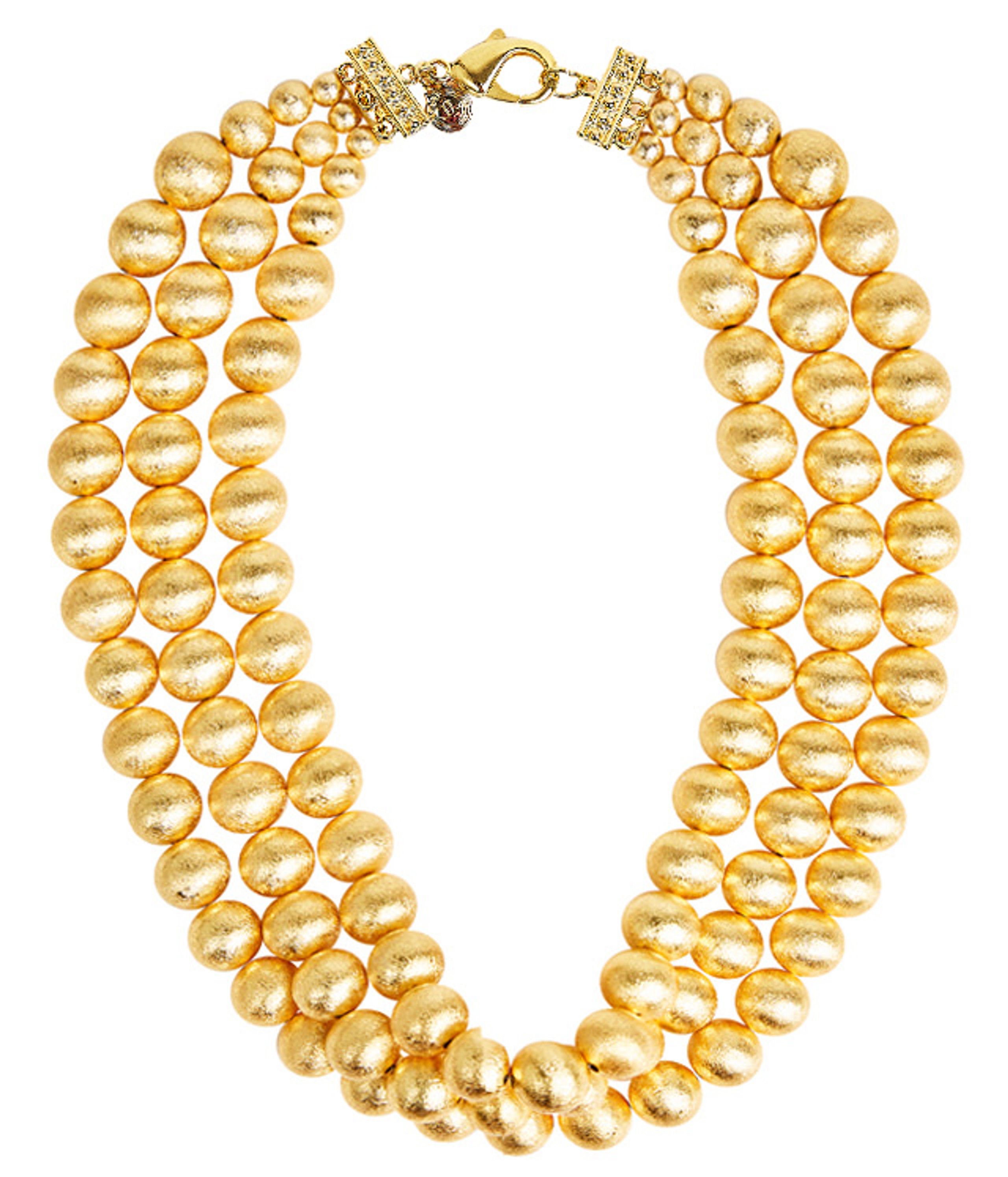 Diana Gold Triple Strand Beaded Necklace | Lisi Lerch Inc