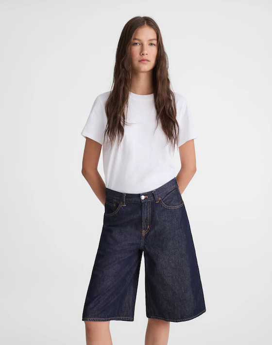 The V-Waist Bermuda Short in Airy Denim | Madewell