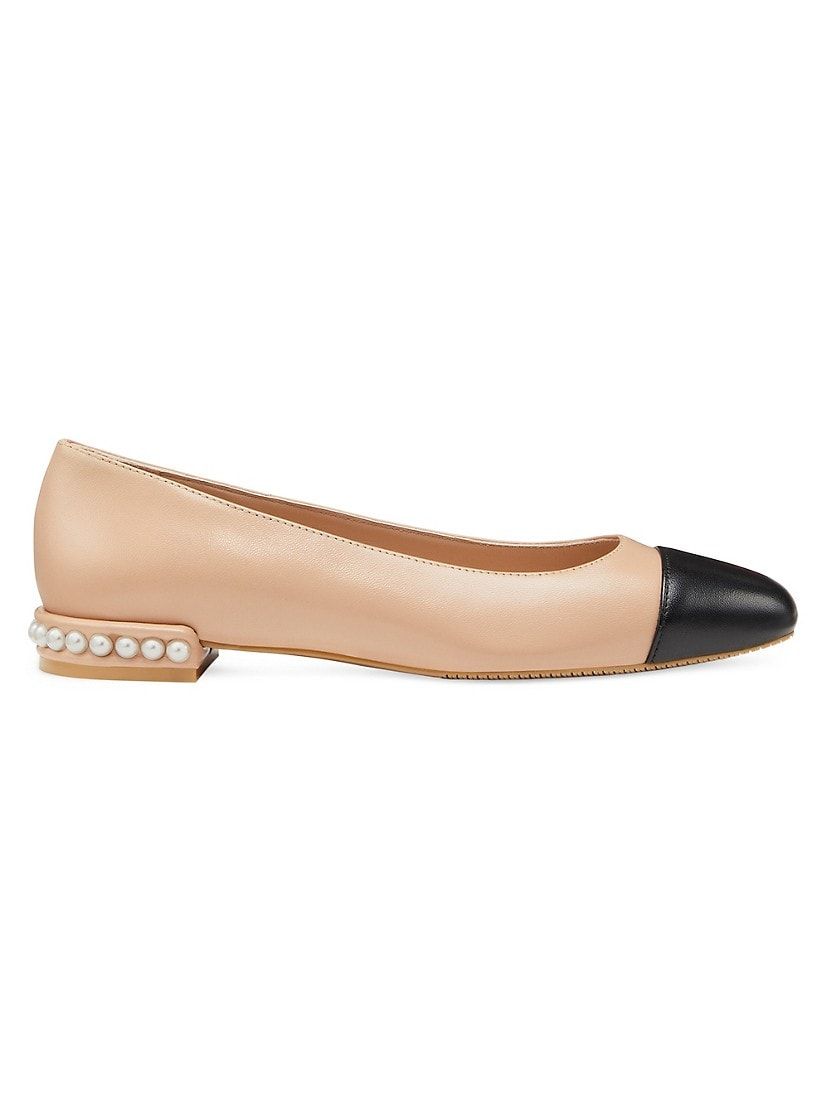 Pearl-Embellished Leather Flats | Saks Fifth Avenue