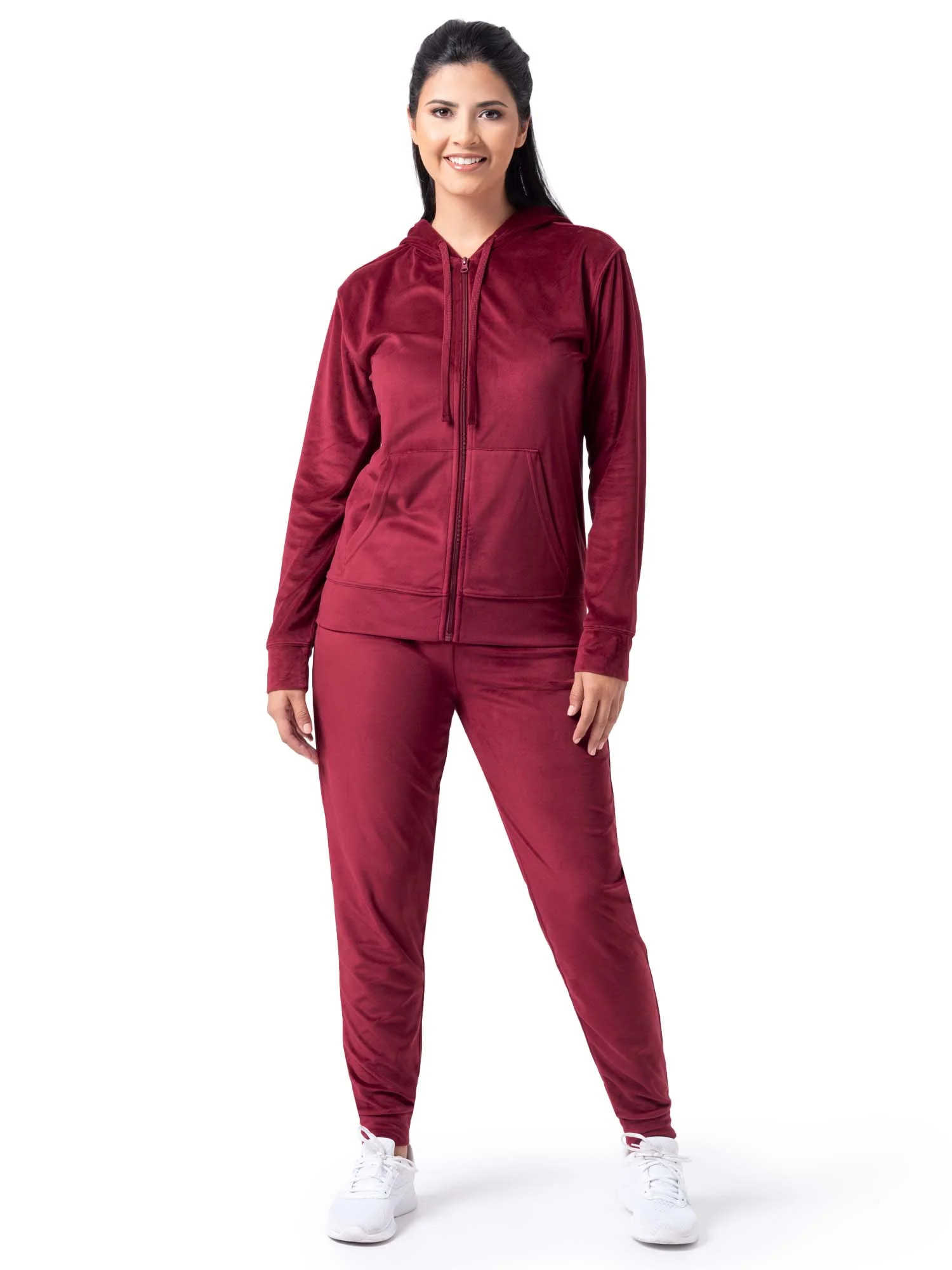 Wright's Women's Plush Velour Hoodie & Jogger Tracksuit Set, S-4X | Walmart (US)