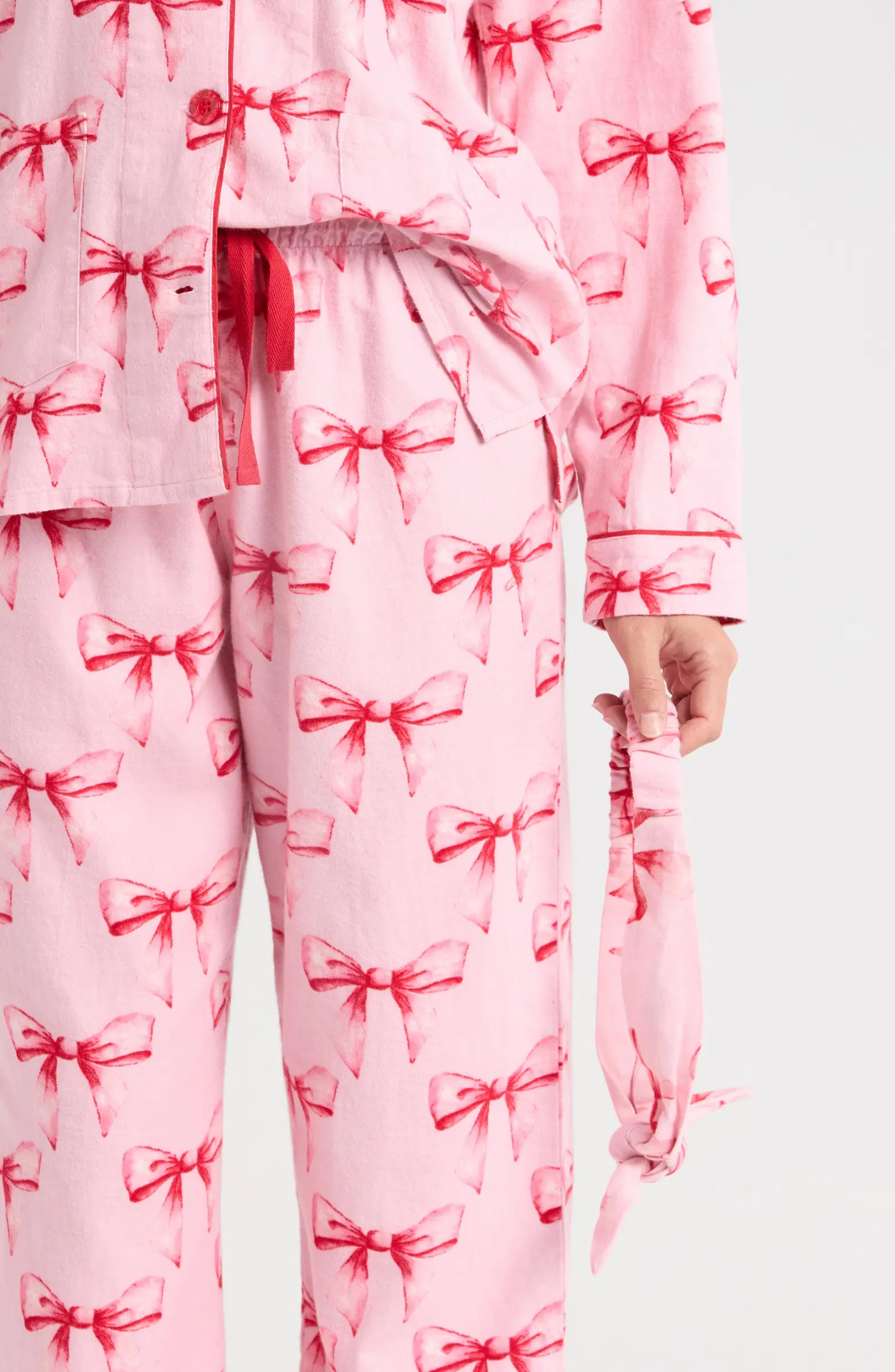 PJ Salvage Print Cotton Flannel Pajamas & Head Wrap Set | Nordstrom | Nordstrom