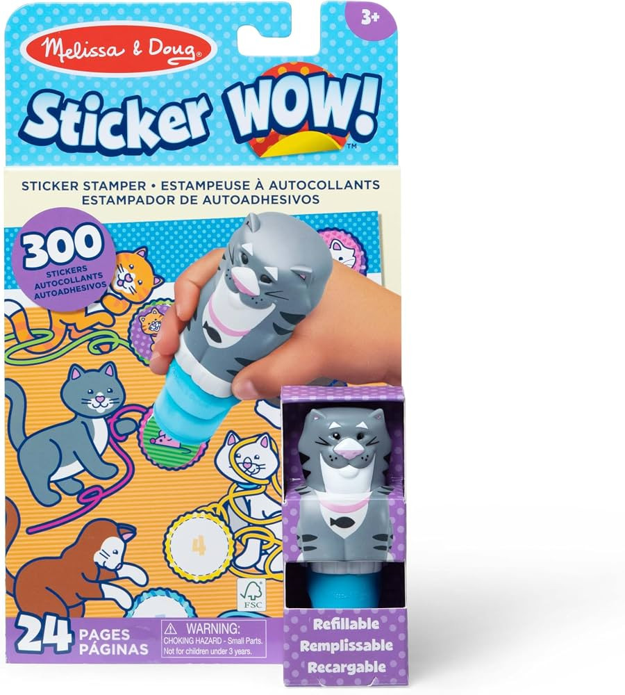 Melissa & Doug Sticker WOW!™ 24-Page Activity Pad and Sticker Stamper, 300 Stickers, Arts and C... | Amazon (US)