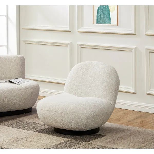 SAFAVIEH Couture Stevie Boucle Accent Chair - 31" W x 36" L x 30" H - Light Brown/Black | Bed Bath & Beyond