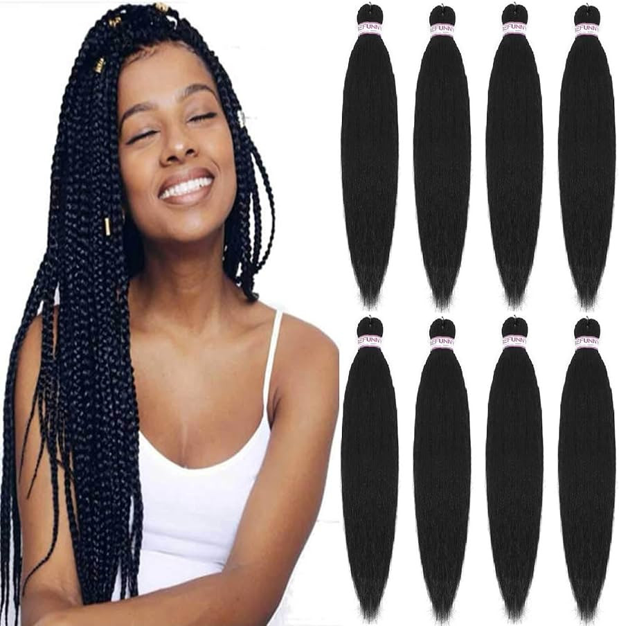 Pre Stretched Braiding Hair 8 Packs 24 Inch Professional Pre Stretched Crochet Hair For Human Bra... | Amazon (US)