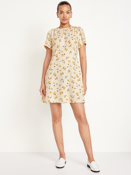 Printed Crepe Mini Dress | Old Navy (US)