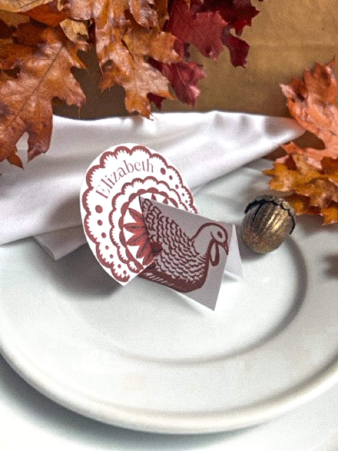 Burgundy Turkey Thanksgiving Place Card: Editable Name Card (instant Download) - Etsy | Etsy (US)