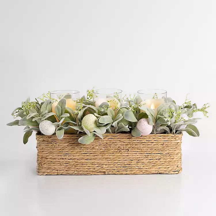 Lamb's Ear and Speckled Eggs Centerpiece | Kirkland's Home