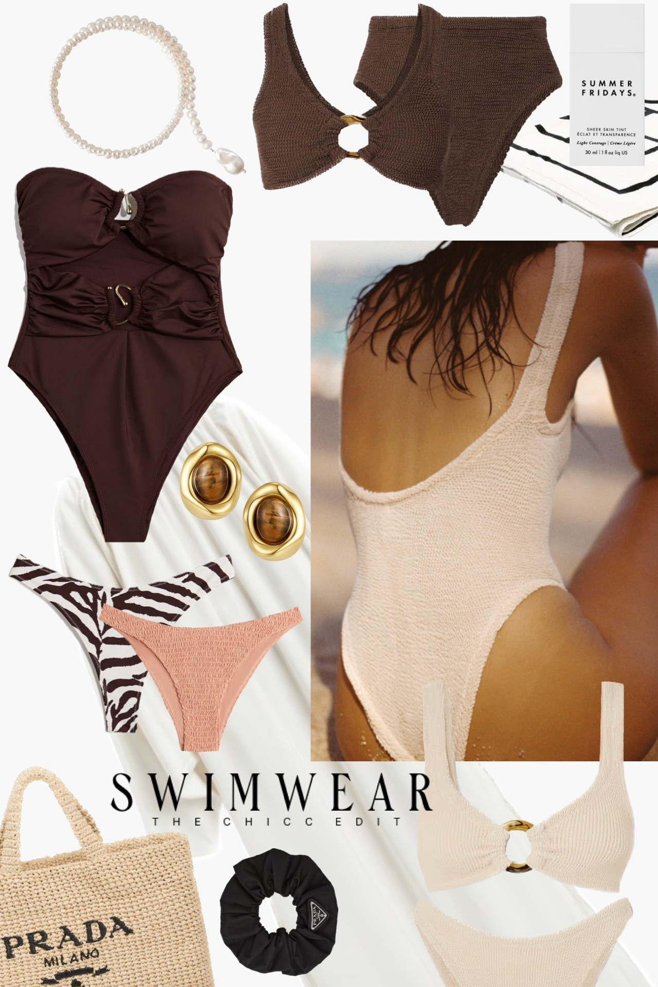 Swimwear edit ✍🏻 

#swimsuit #bikini #hunzag #bag #jewelry Toteme towel Prada Amazon Nordstrom revolve one piece 

#LTKTravel #LTKSwim #LTKootd