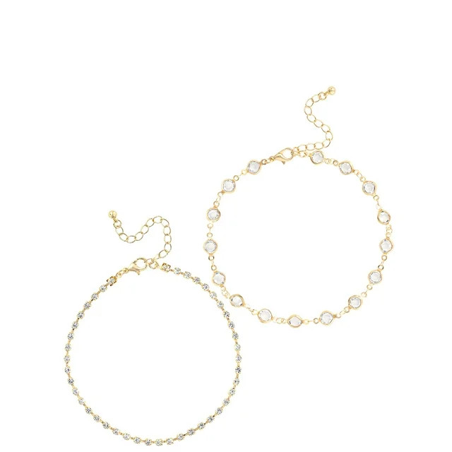 Jessica Simpson gold tone Anklet Set, Set of 3 - Walmart.com | Walmart (US)
