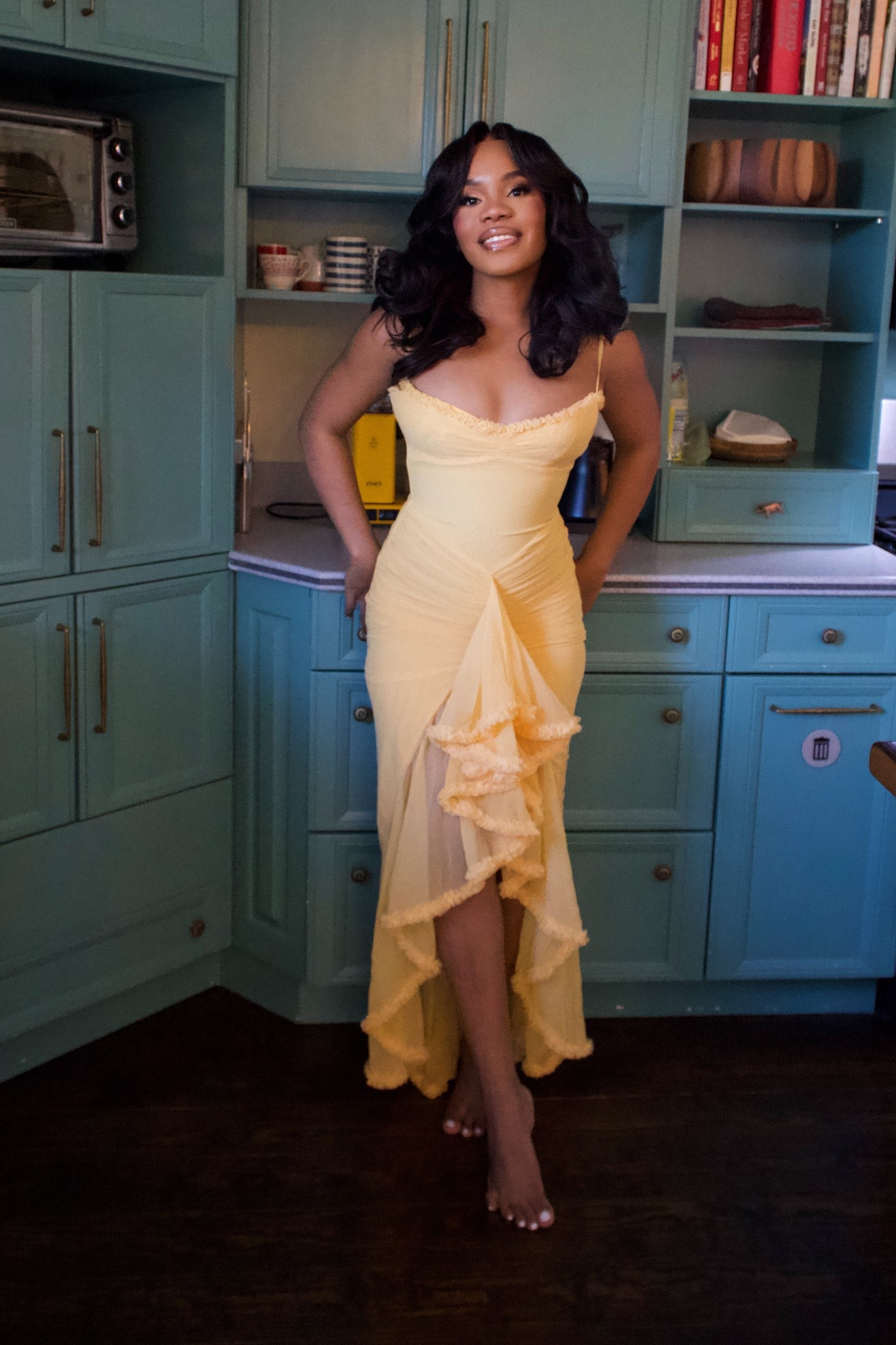 Wore this dress for my birthday and felt beautiful in it. The perfect midi yellow ruffle corset dress! Great for birthday, wedding guest or date night dress! 

#LTKSpringSale #LTKStyleTip #LTKSeasonal