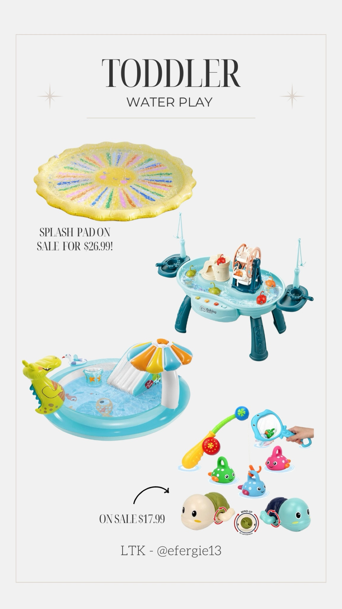 Outdoor toddler water play toys! 

#LTKSeasonal #LTKKids #LTKFindsUnder50