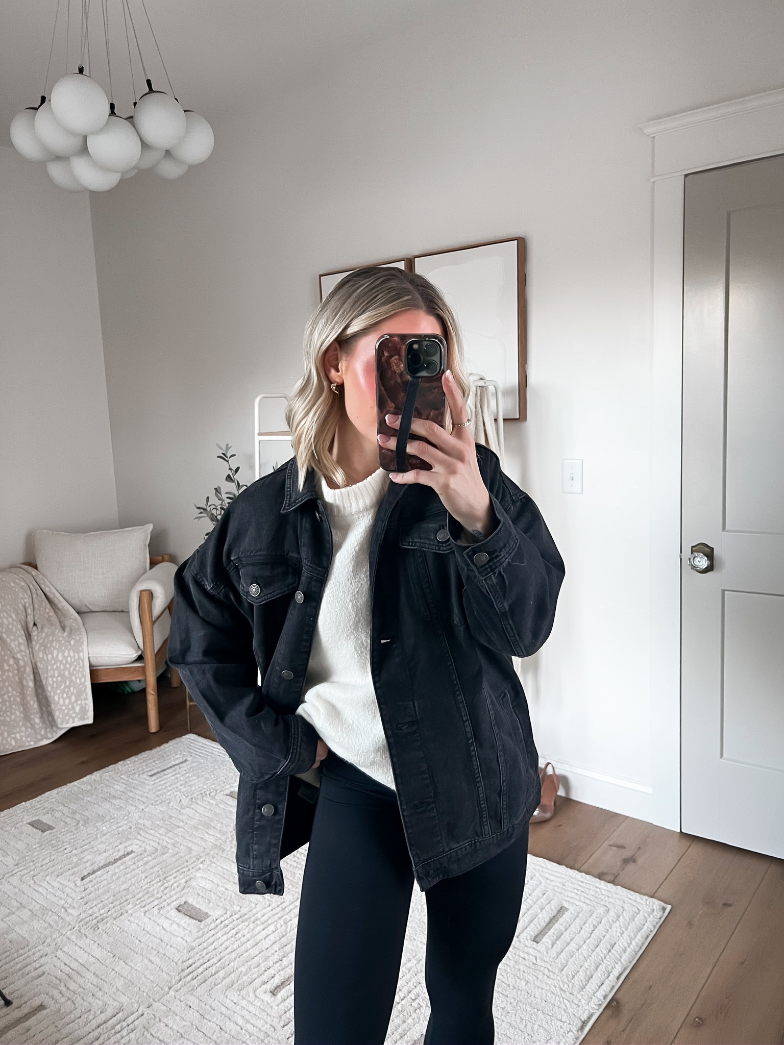 Black denim vibe jacket!! 🖤wearing an xs in the jacket & a medium in the sweater!!

#LTKHoliday #LTKfindsunder100 #LTKSeasonal