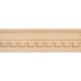 HOUSE OF FARA 3/4 in. D x 5 in. W x 96 in. L Unfinished Hard Wood Dentil Crown Moulding 59808 - T... | The Home Depot
