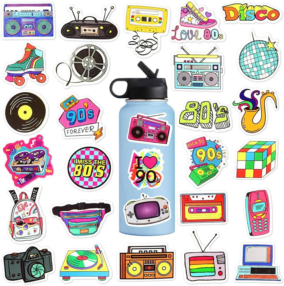 70Pcs 80s 90s Stickers Retro 90s Stickers for Water Bottles 80s 90s Party Decorations Nostalgia G... | Amazon (CA)