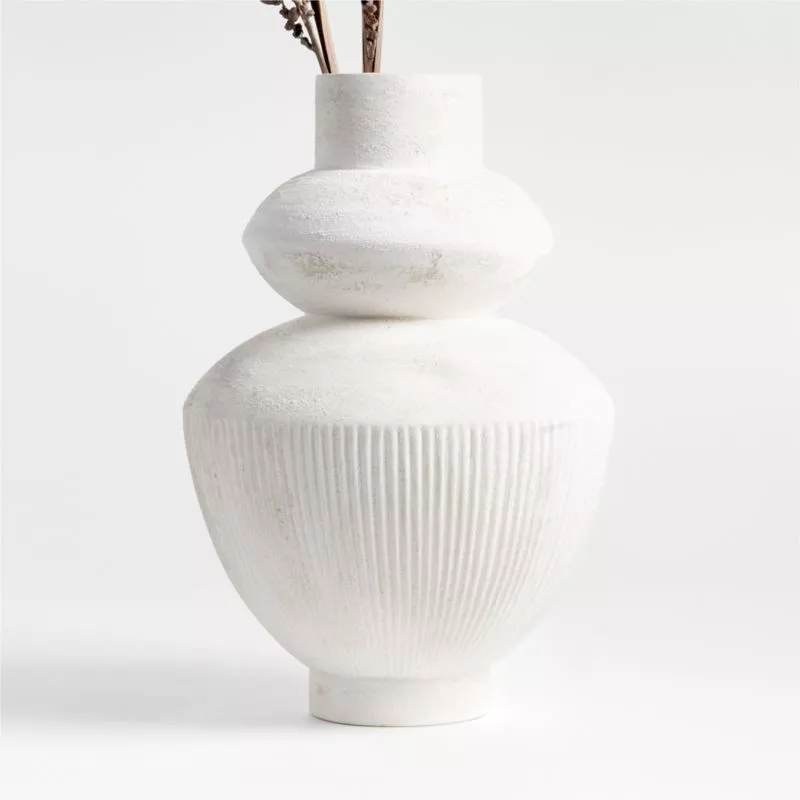 Textured Ceramic Vase White - … curated on LTK