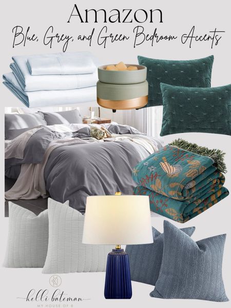 Amazon blue, gray and green home decor and accents. Anthropologie dupes, home decor, bedroom design. 

#LTKhome #LTKFind #LTKstyletip