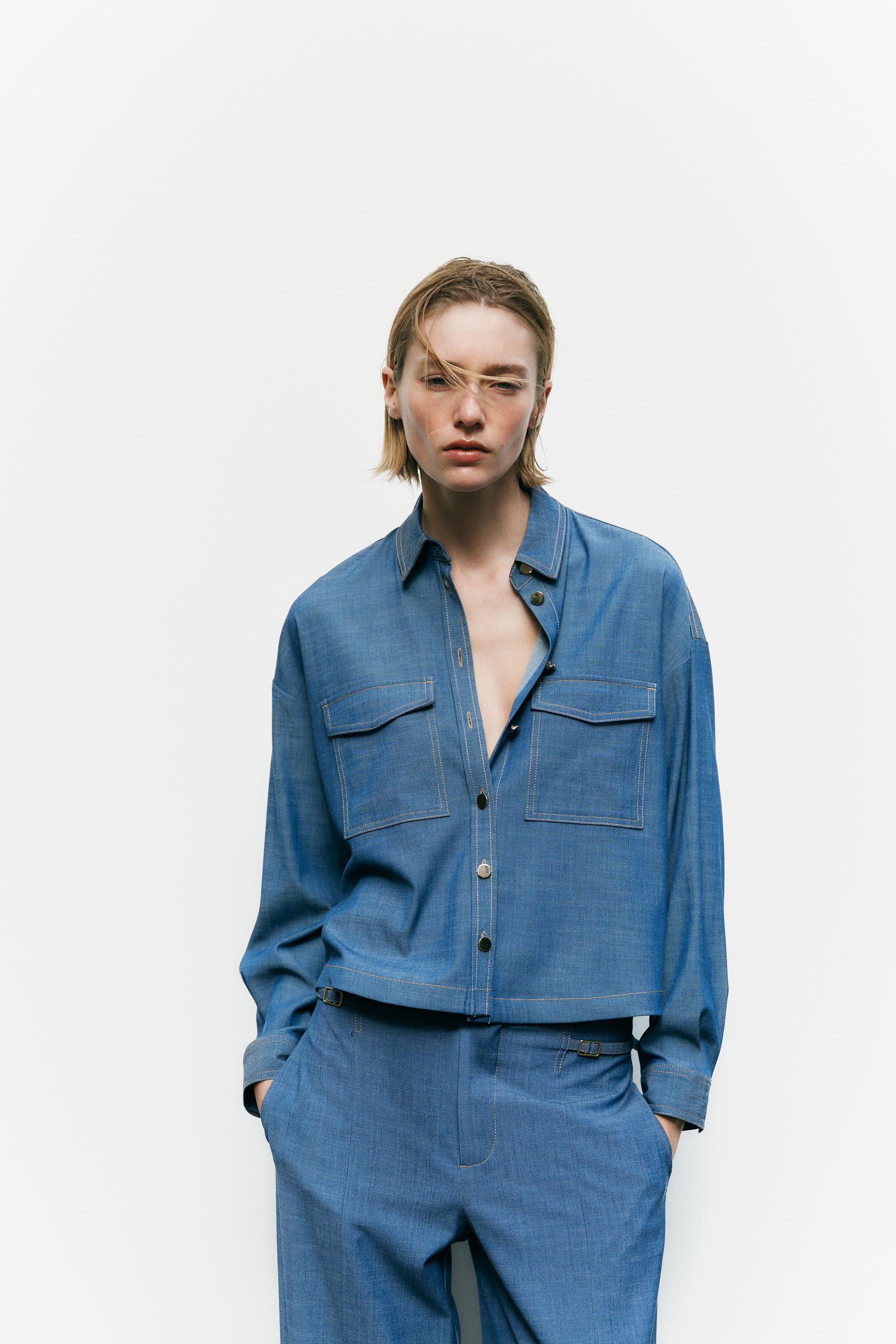 Shirt with lapel collar and long sleeves. Front flap patch pockets. Front button closure. | Zara US