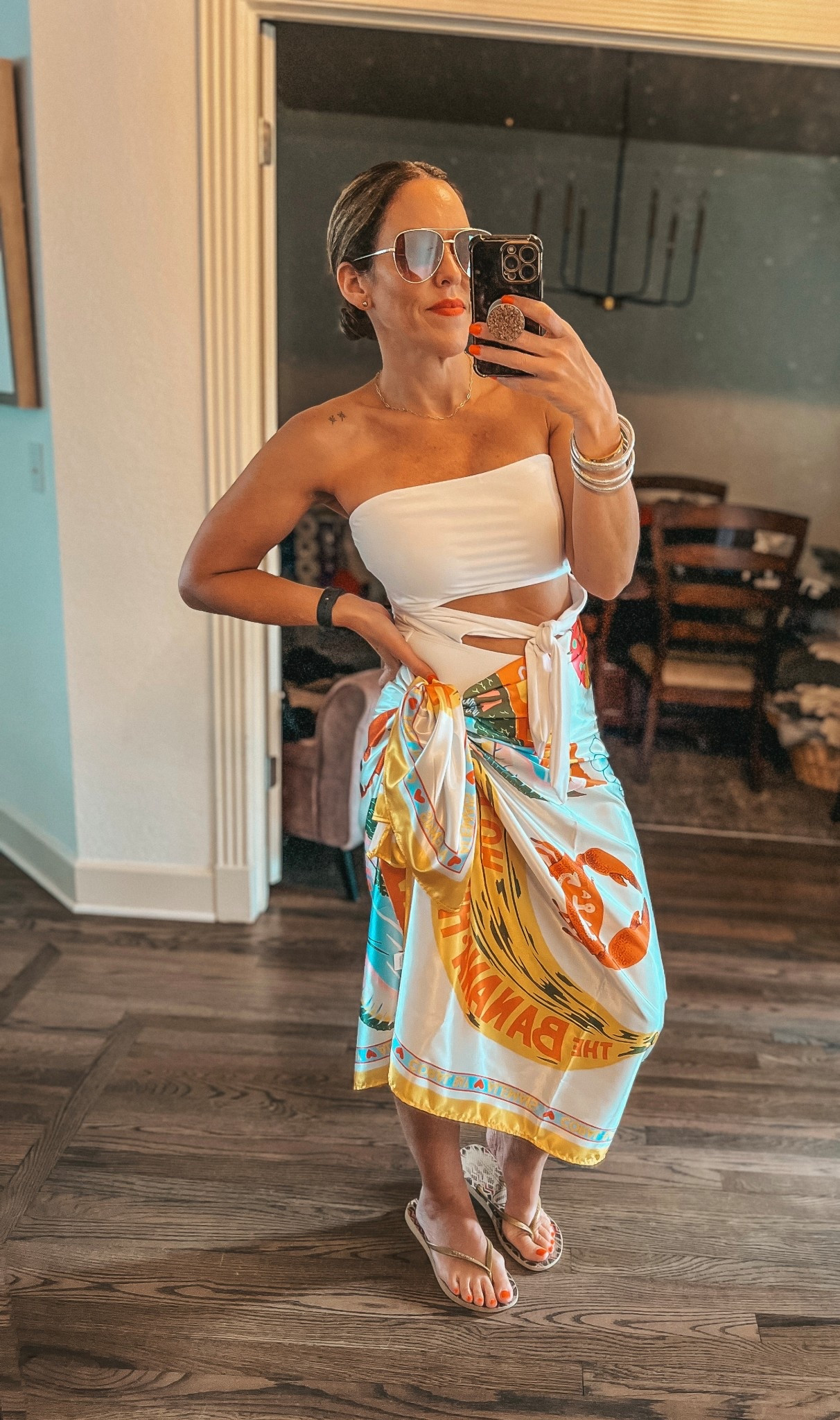 “Poolside, but make it fashion 💧☀️ Wrapped up in color and sunshine today — let the pool day begin!” Happy 4th of July weekend! ❤️ 🤍 💙 

#LTKSeasonal #LTKSwim #LTKSaleAlert