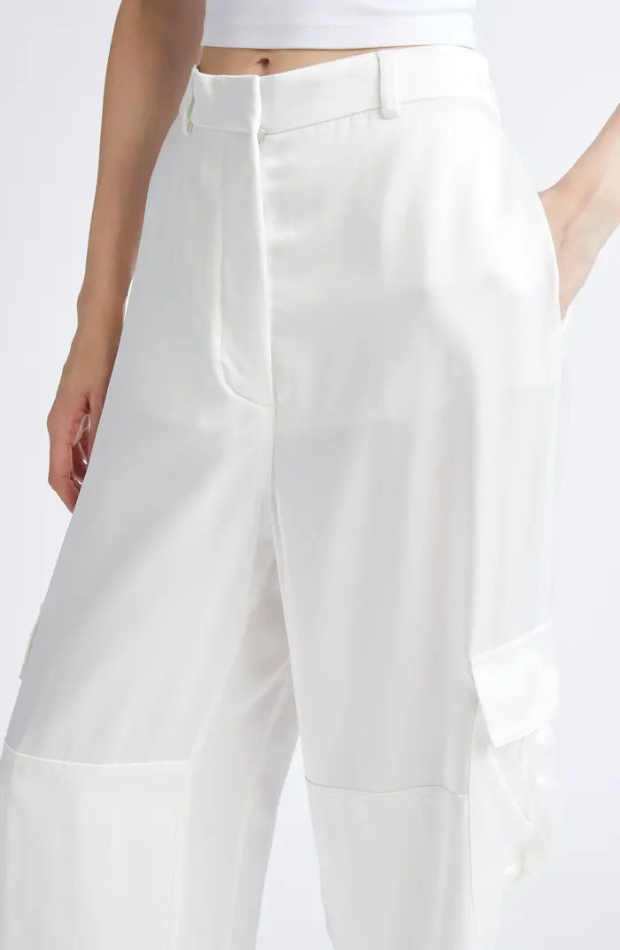 Stella McCartney Satin Paneled Slouchy Cargo Pants | Nordstrom | Nordstrom