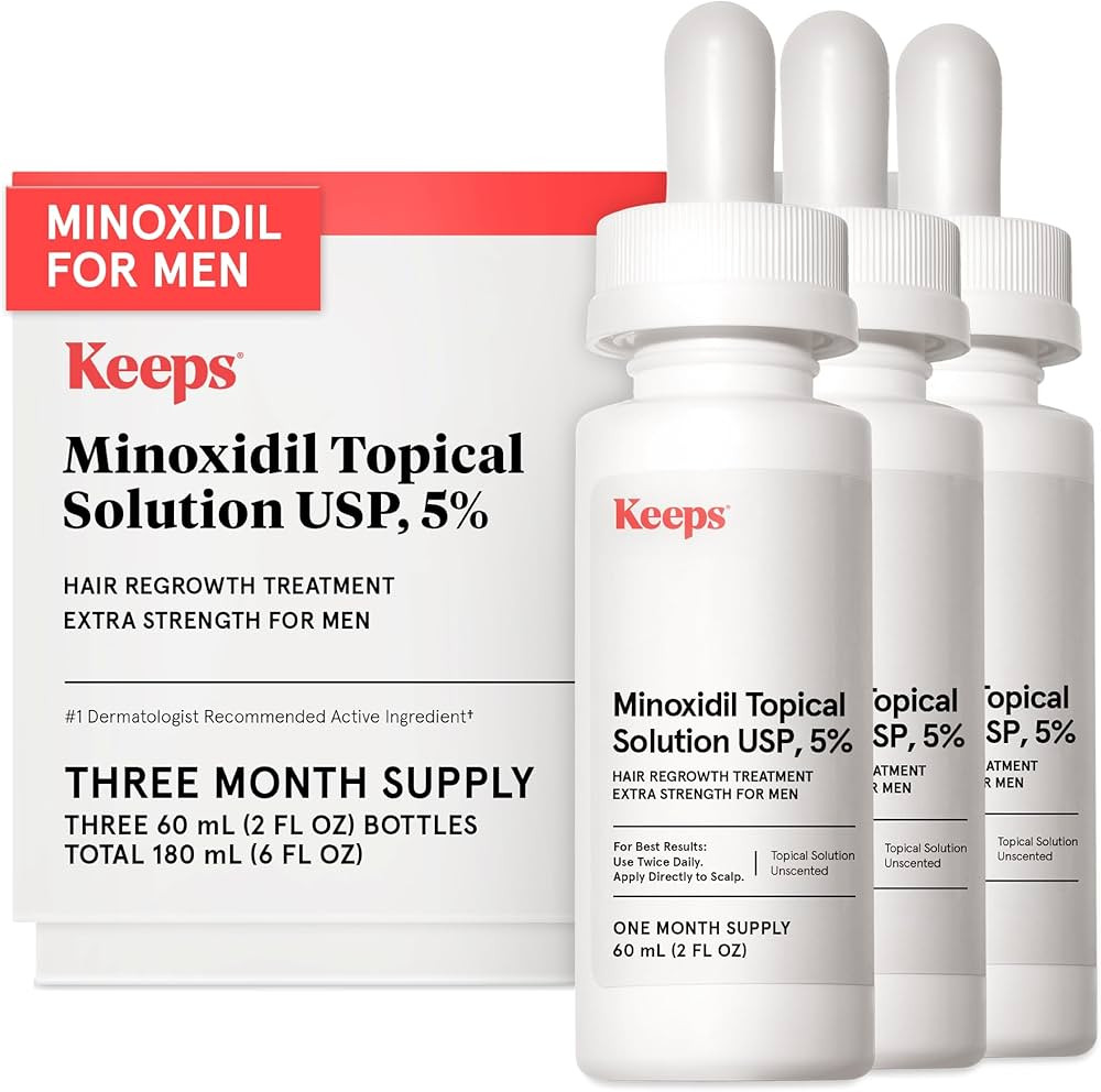 Keeps Extra Strength Minoxidil for Men - 5% Minoxidil Hair Growth Serum - Hair Loss & Regrowth Tr... | Amazon (US)