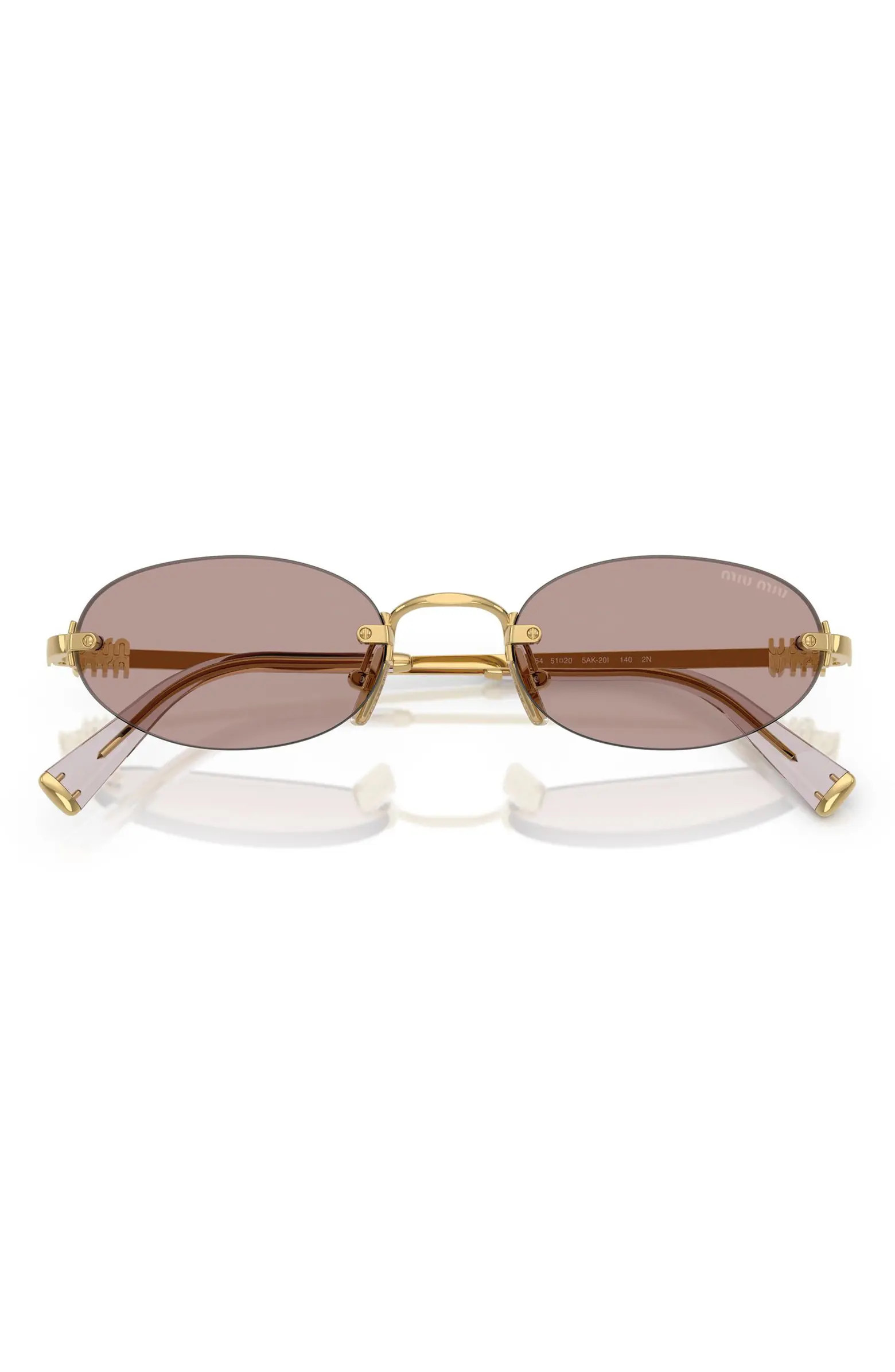51mm Oval Rimless Sunglasses | Nordstrom