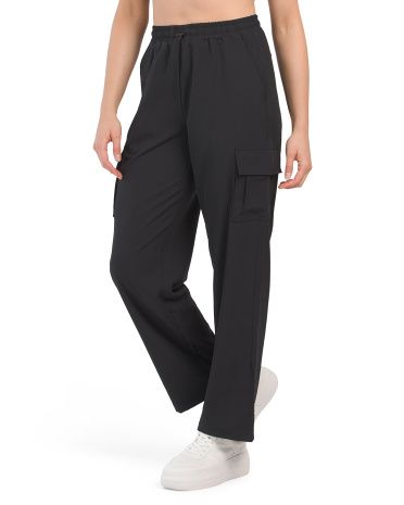 Recycled Stretch Woven Wide Leg Cargo Pants | TJ Maxx