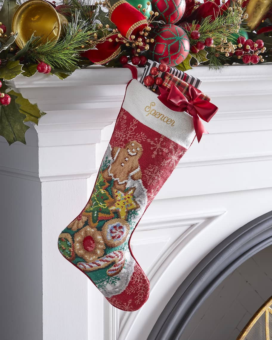 Sferra Retro Cookies Holiday Stocking, Personalized | Neiman Marcus