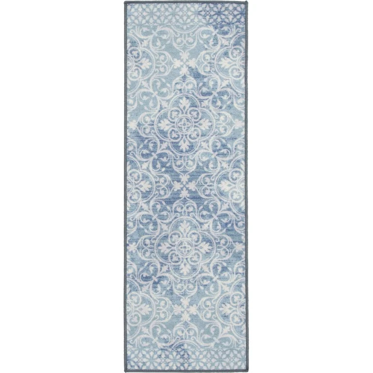 Mainstays Medallion Indoor Runner Accent Rug, Teal, 20"x60" | Walmart (US)