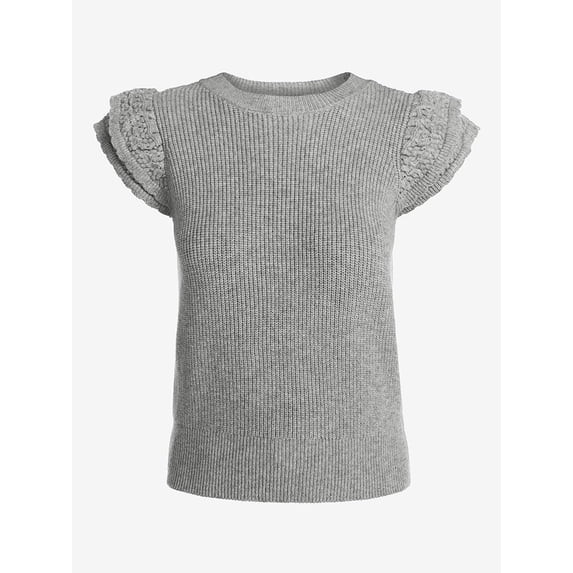 Scenario Women's Sweater with Flutter Sleeves, Lightweight, Sizes XS-XXXL | Walmart (US)
