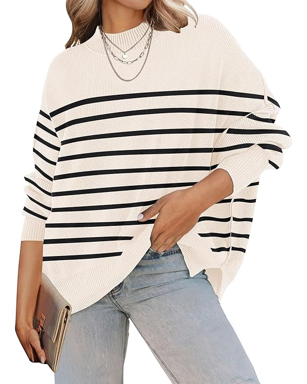 ZESICA Crew Neck Ribbed Knit Pullover Sweater | Amazon (US)