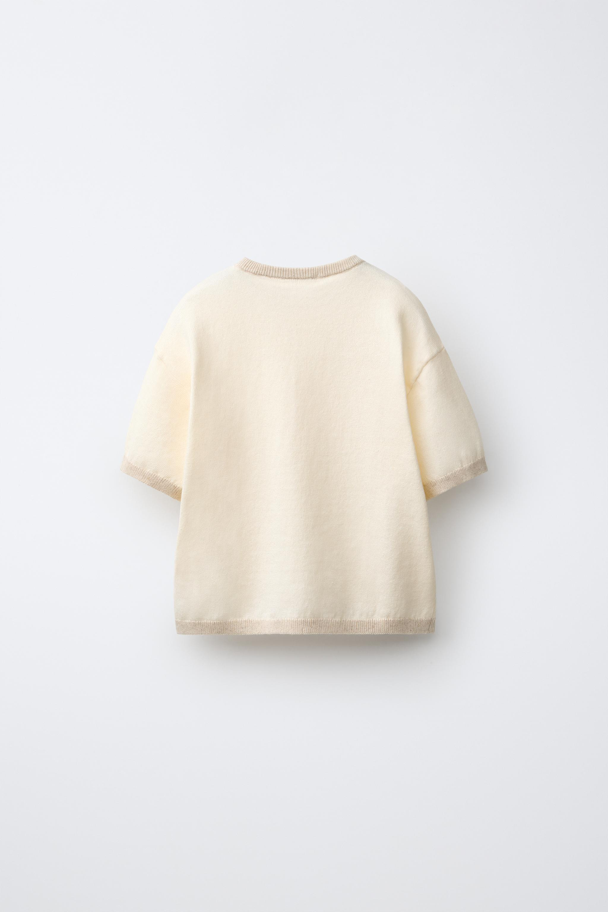 KNIT T-SHIRT WITH COTTON AND LINEN | Zara US